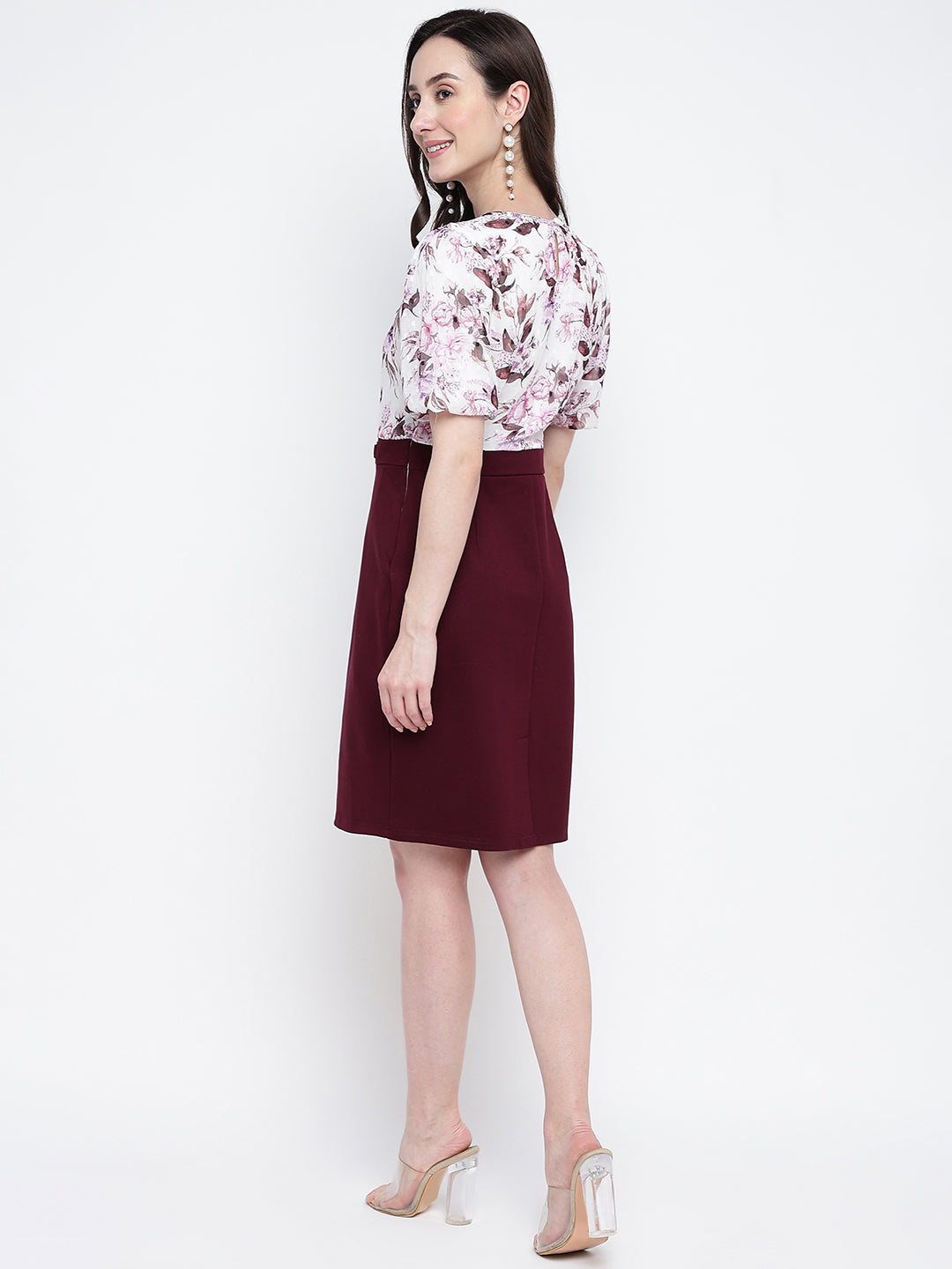 Lilac Half Sleeve Mix And Match 2 Fir 1 Dress