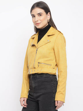 Yellow Full Sleeve Wrap Jacket