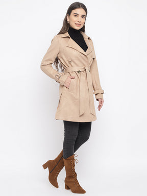 Coffee Full Sleeves Trench Coat