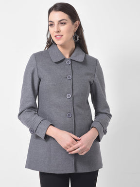 Grey Full Sleeves Over Coat