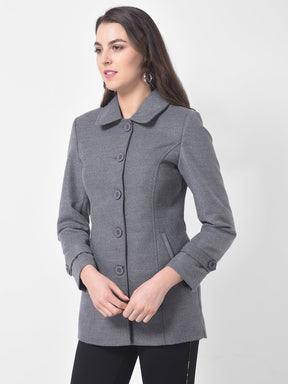 Grey Full Sleeves Over Coat