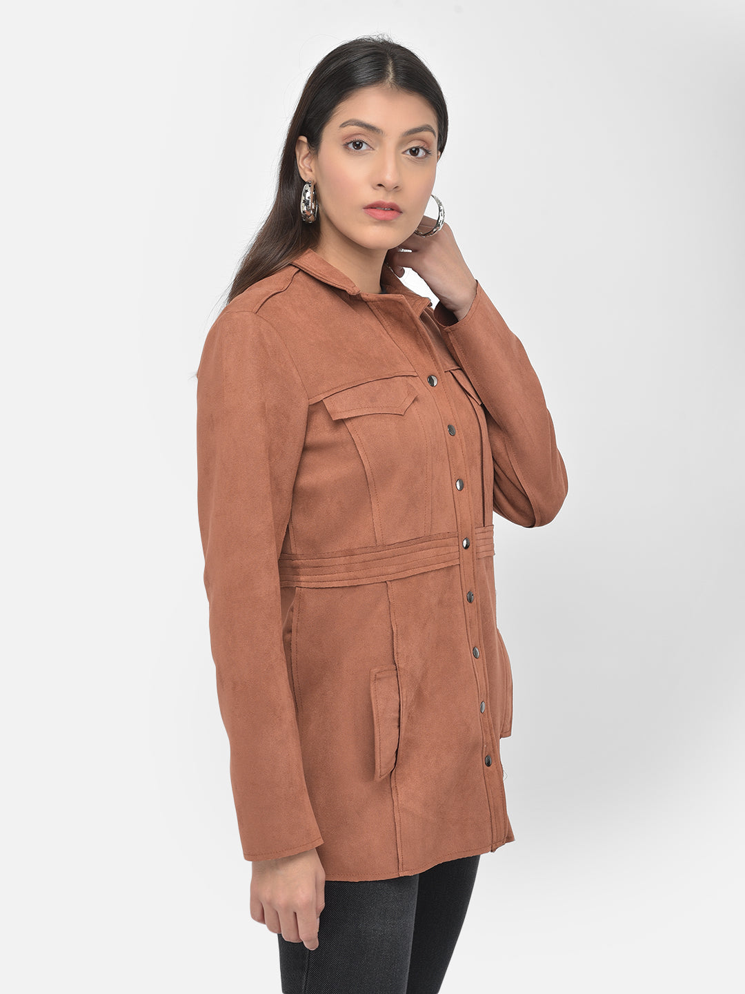 Suede Overcoat With Pockets