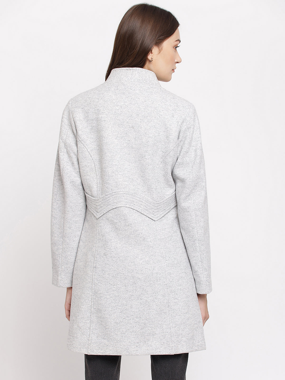 Grey Full Sleeve Over Coat