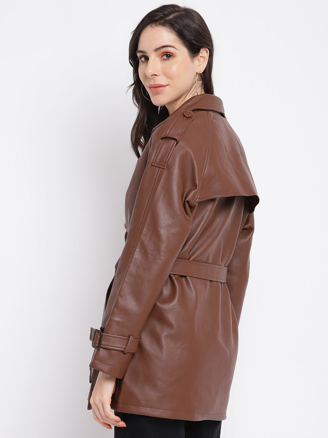 Brown Full Sleeves Trench Coat