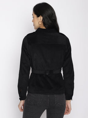 Black Full Sleeve Casual Jacket
