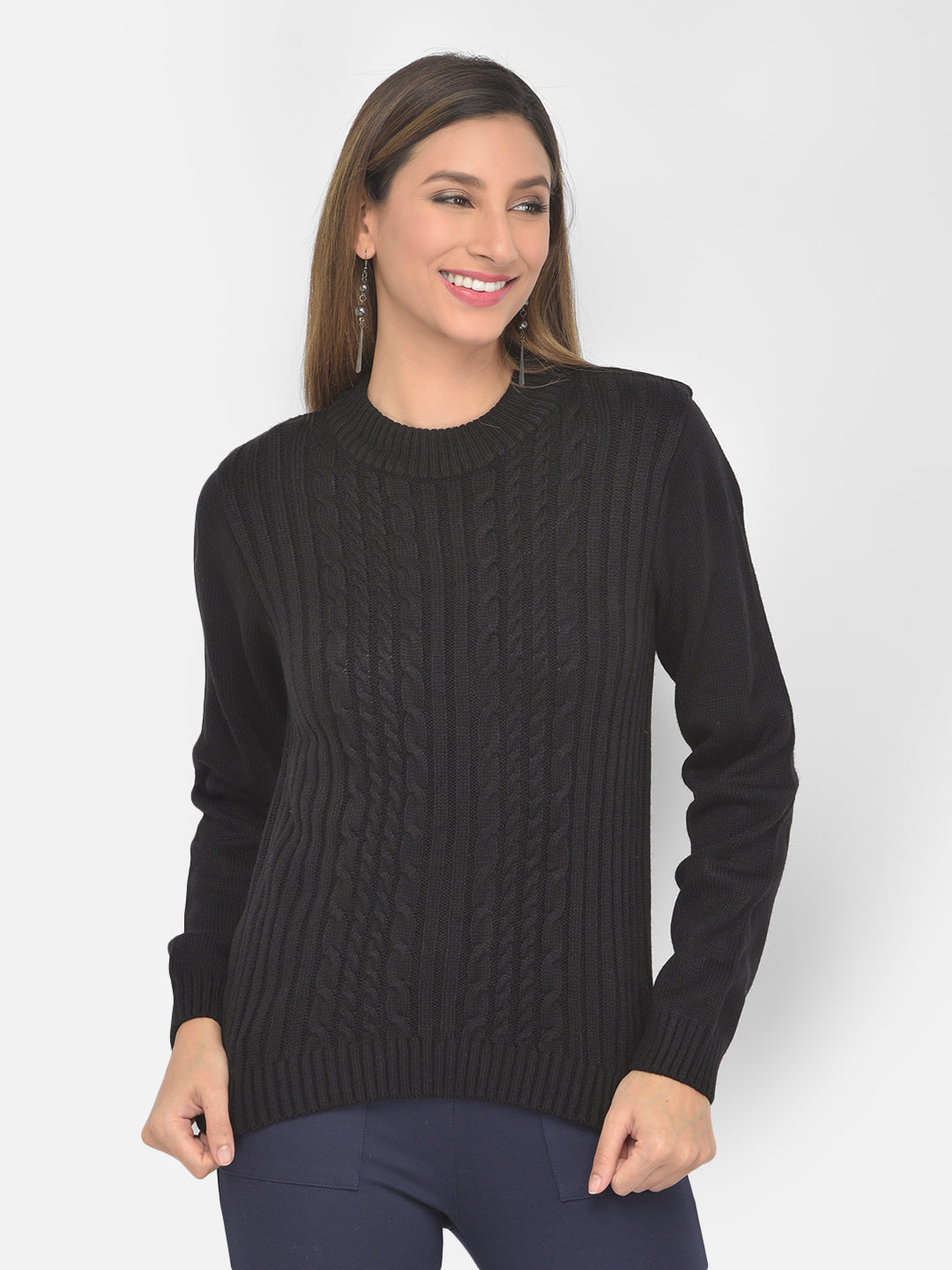 Sweater With Wave Cable Design