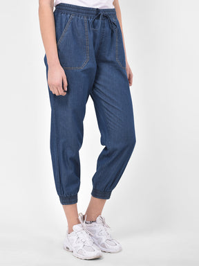 Blue Straight Pant With Pokcet