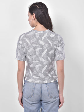 Grey Half Sleeves Top