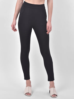 Black Roma Jeggings With Pocket