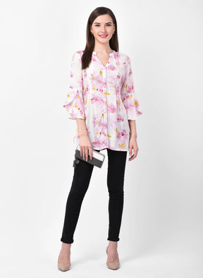 Soft Rayon Tunic With Pleats