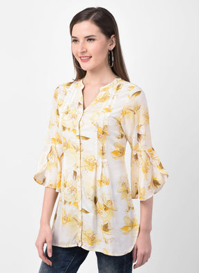 Soft Rayon Tunic With Pleats