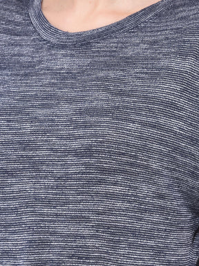 Blue Half Sleeve Knit Top