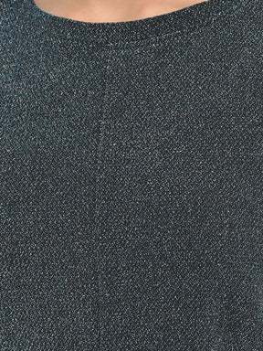 Black Half Sleeve Crop Top