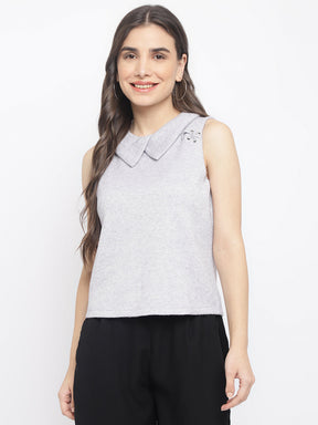 Grey Sleeveless Top