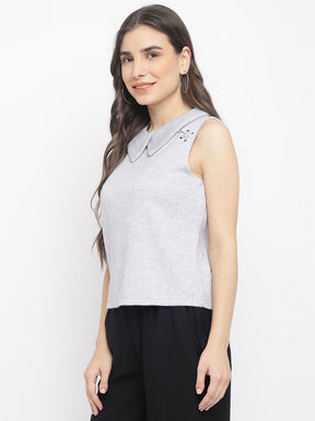 Grey Sleeveless Top