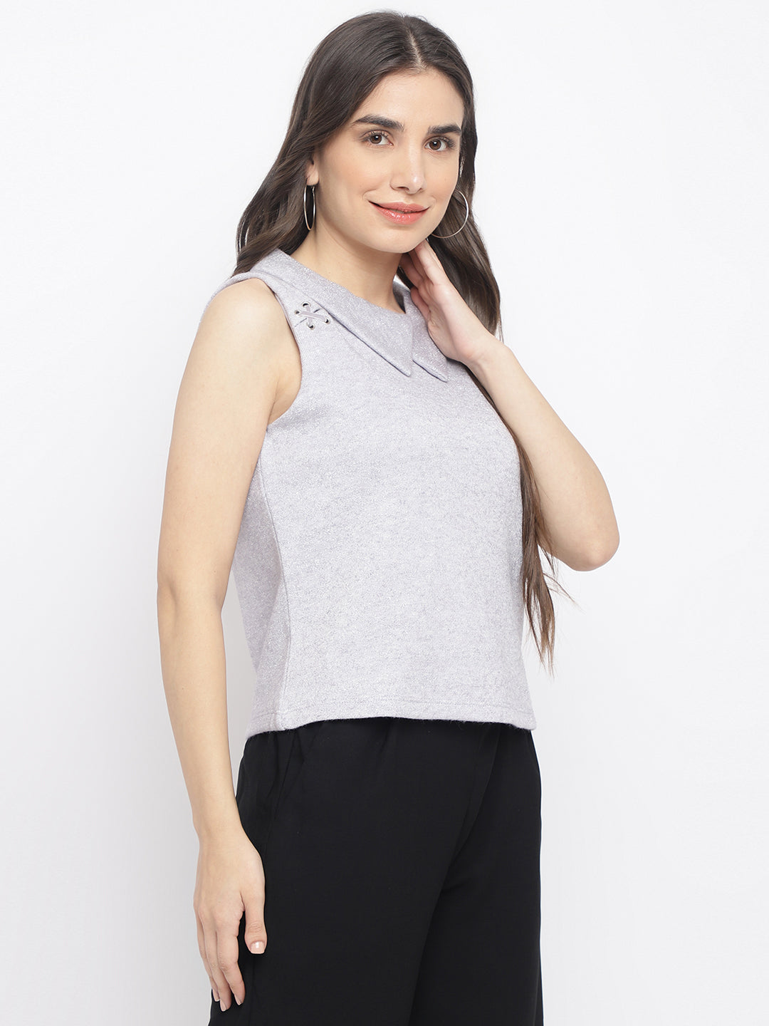 Grey Sleeveless Top